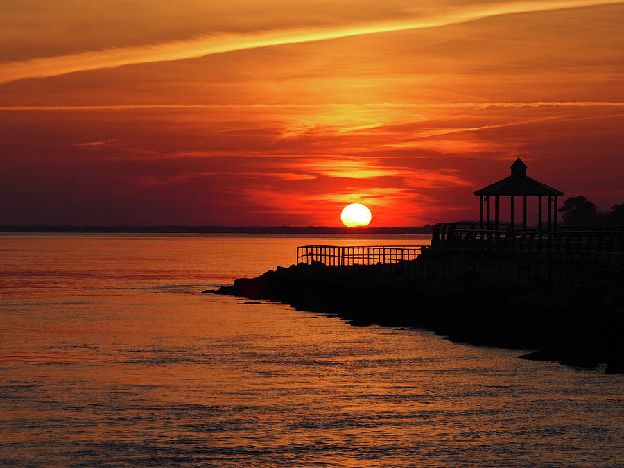 Sunset Over Indian River Inlet and Bay Photograph by Bill Swartwout
