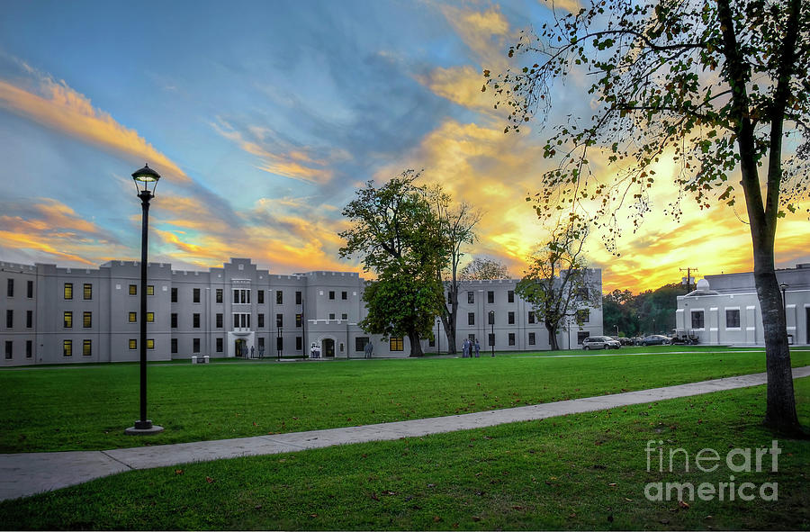 Sunset Over Jacobson Hall Fork Union Military Academy Photograph by Karen Jorstad