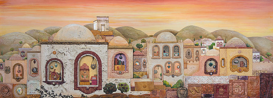 Sunset Painting - Sunset over Jerusalem by Michoel Muchnik