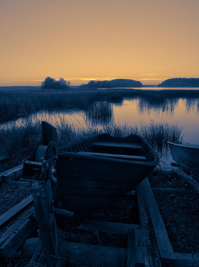 Sunset over Kulovesi in blue Photograph by Jouko Lehto
