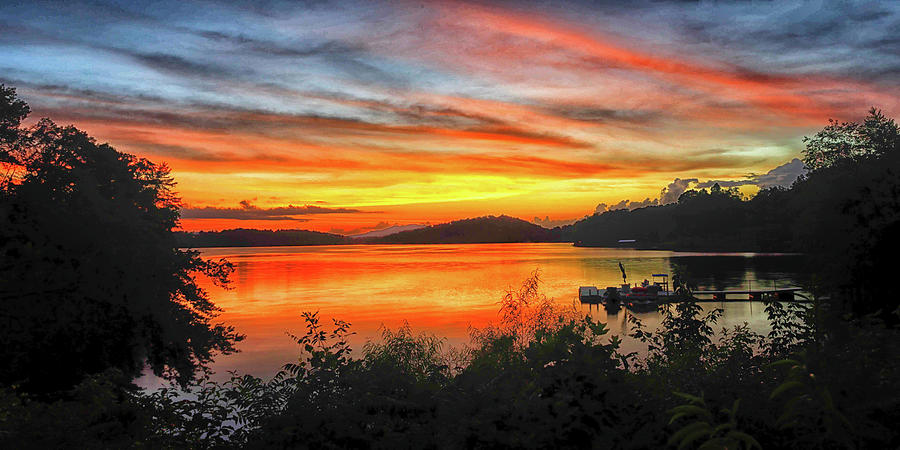 Sunset over Lake Chatuge Photograph by Ray Silva