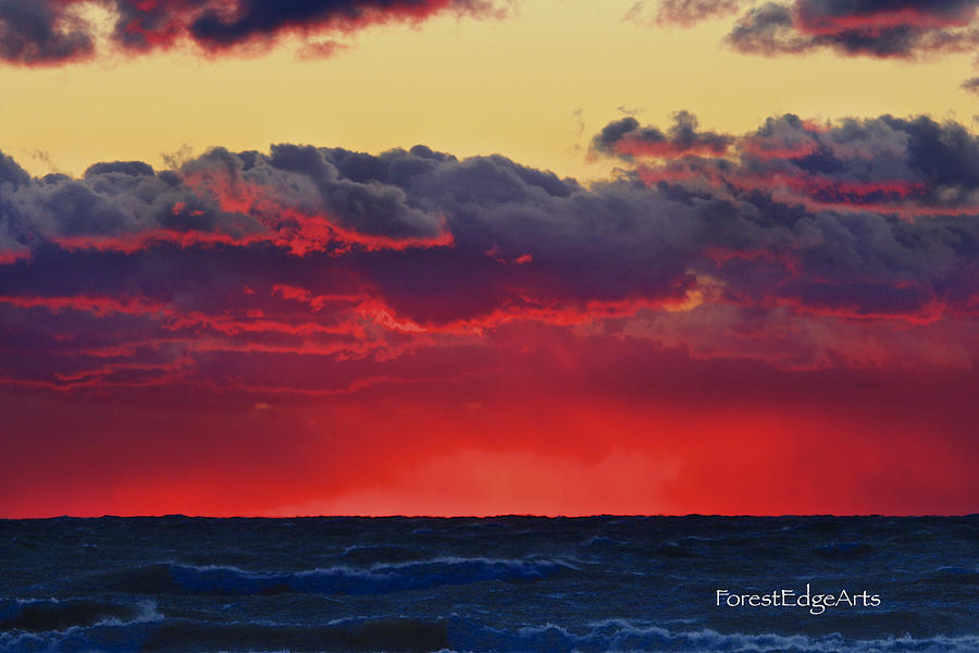 Sunset Over Lake Michigan Photograph by Dick Bourgault