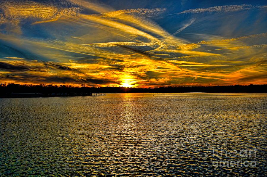 Sunset over Lake Palestine Photograph by Diana Mary Sharpton