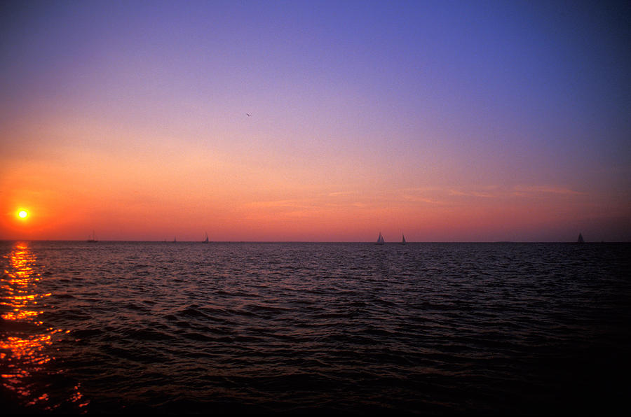 Sunset Over Lake Pontchartrain Bridge Photograph by Don Trimble