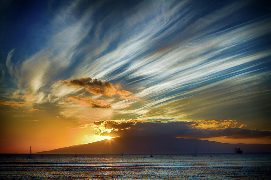 Sunset Over Lanai Photograph by Mike Neal