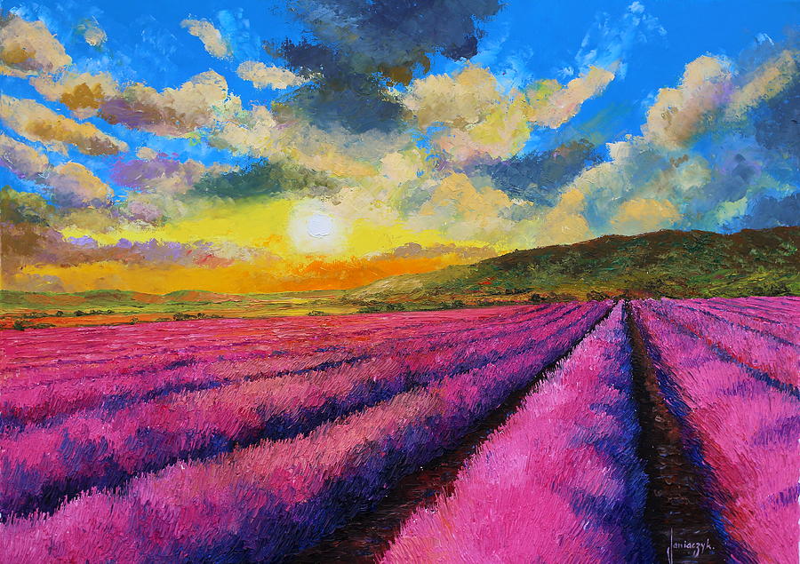 lavender sunset painting