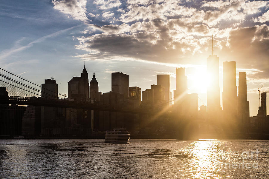 Sunset over Manhattan Photograph by Didier Marti