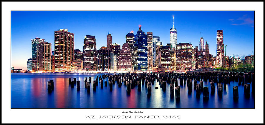 Sunset Over Manhattan Poster Print Photograph by Az Jackson