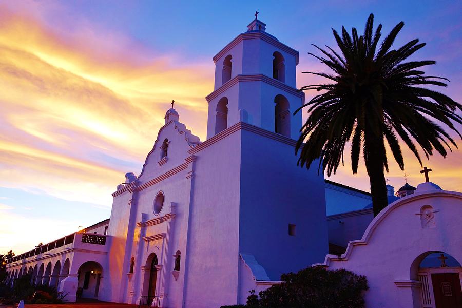 San Diego Photograph - Sunset Over Mission San Luis Rey  by Allissa Thompson