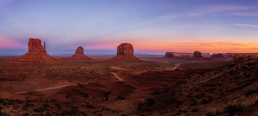 Nature Photograph - Sunset over Monument Valley by Andrew Soundarajan