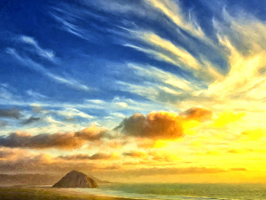 Sunset Over Morro Bay Painting by Dominic Piperata