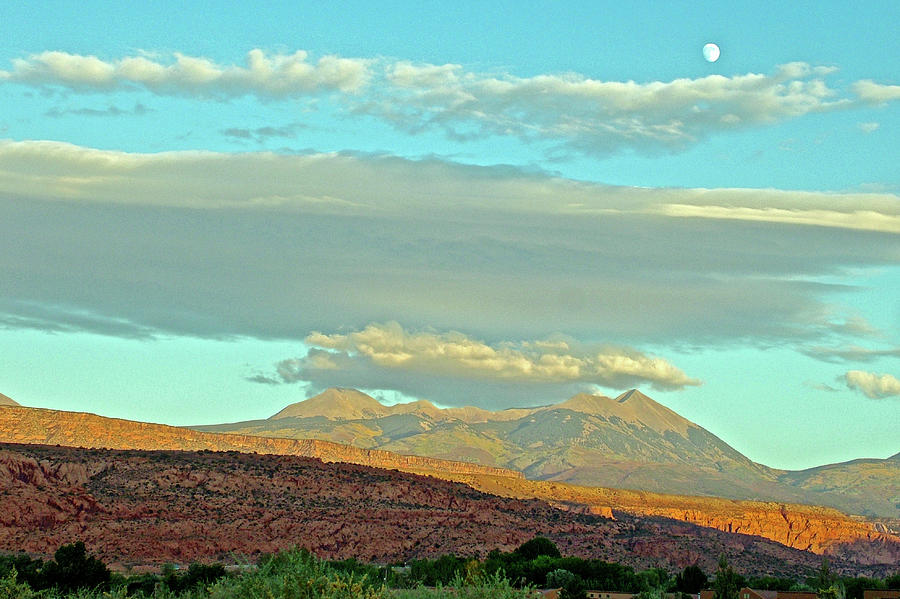 Sunset over Mountains near Moab, Utah  Photograph by Ruth Hager