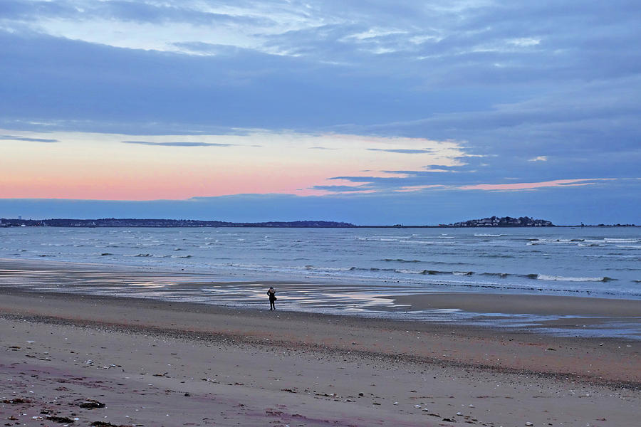 Sunset over Nahant From Revere Beach Revere MA Photograph by Toby McGuire