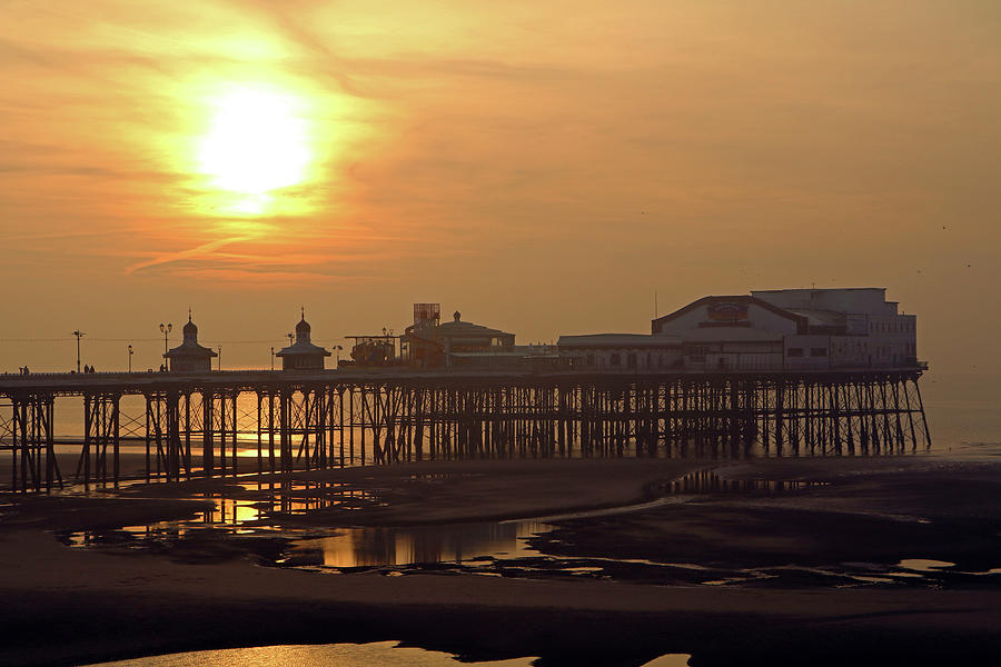 Sunset over North Pier Photograph by Tony Murtagh