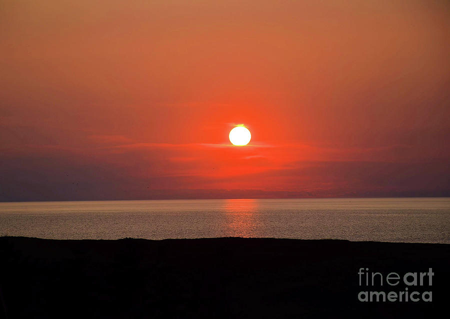 Sunset over Ocean Photograph by Elaine Manley