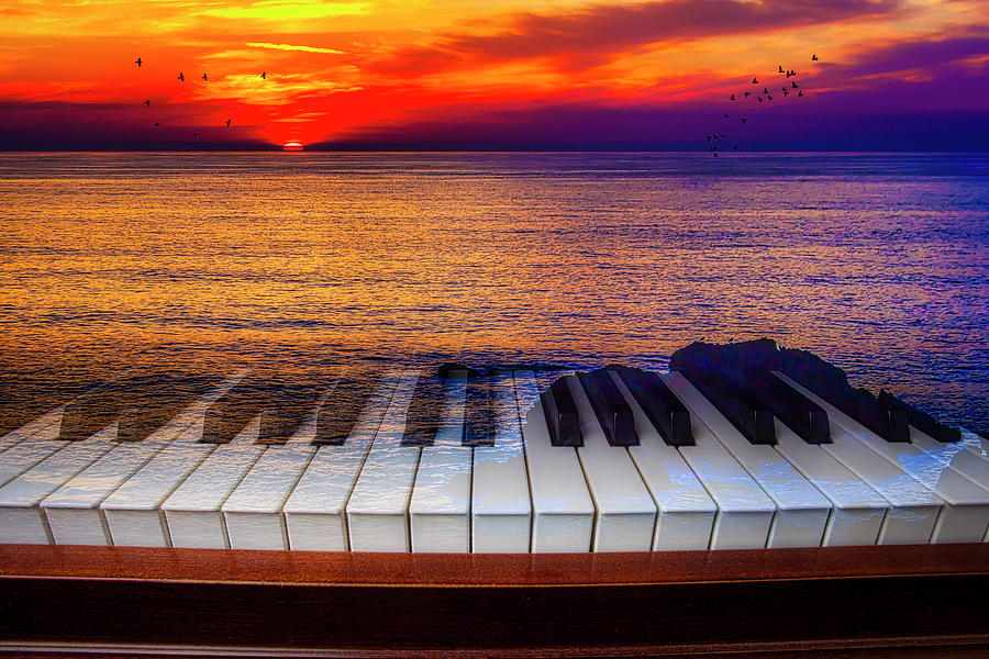 Sunset Photograph - Sunset Over Piano Keys by Garry Gay