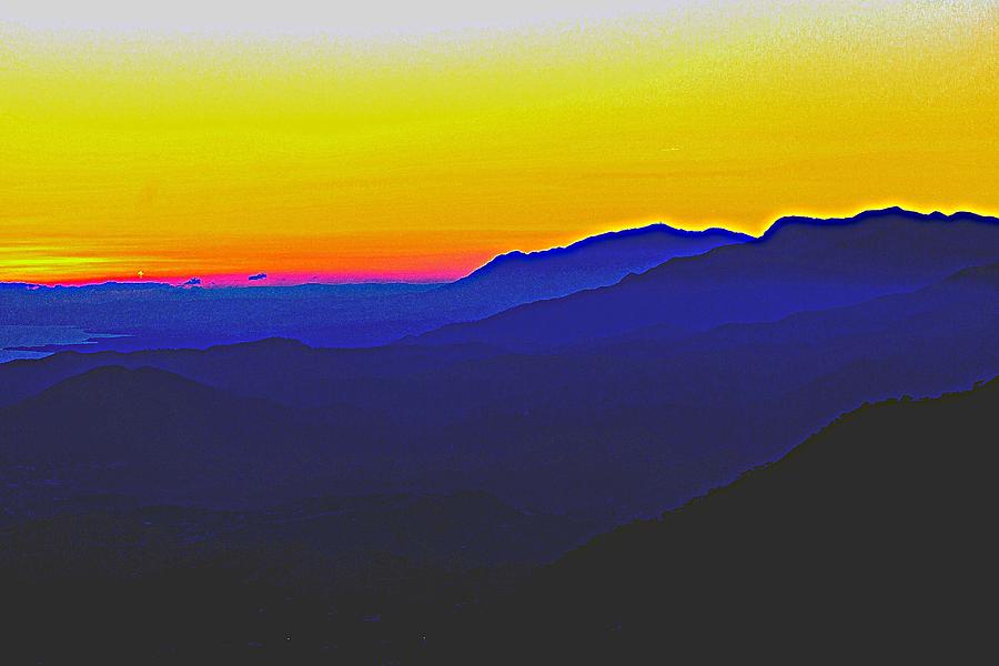 Sunset over Pyrenees Painting by Celestial Images