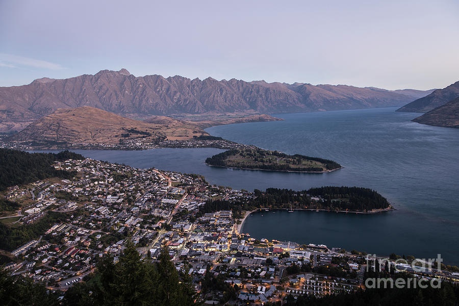 Sunset over Queenstown in New Zealand Photograph by Didier Marti