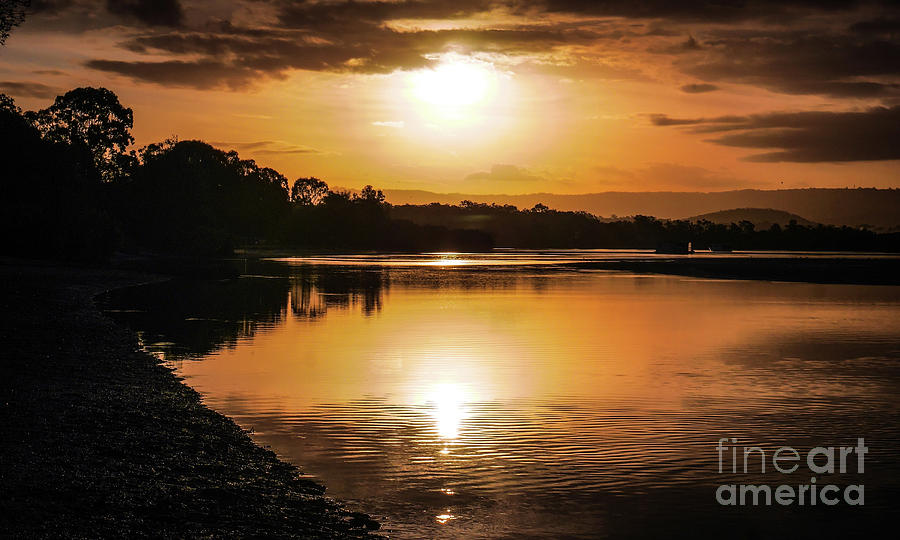 Sunset Over River, Coombabah Photograph by Lexa Harpell