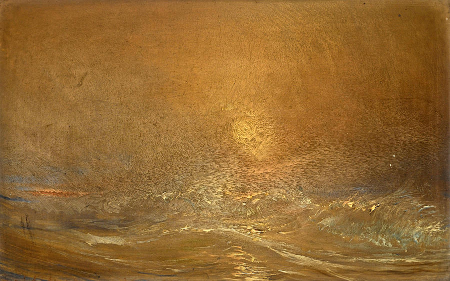 Sunset over Rough Seas Mixed Media by Theodore Gudin