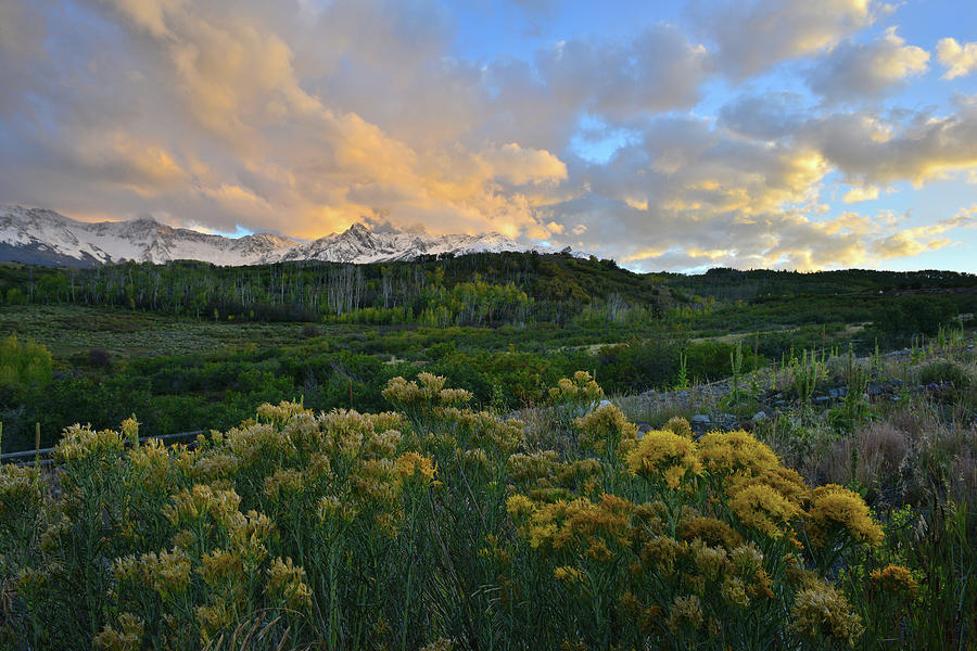 Sunset over San Juan Mountains from Dallas Divide Photograph by Ray Mathis