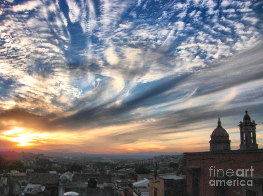Sunset Over San Miguel De Allende Digital Art by John  Kolenberg