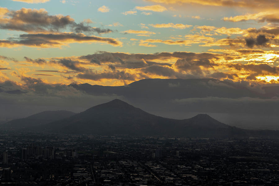 Sunset over Santiago Photograph by Steven Richman