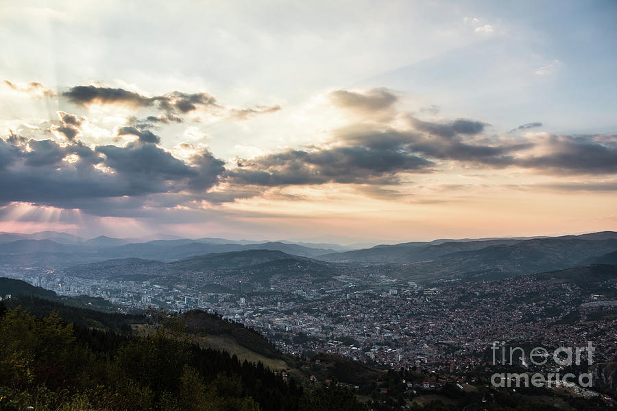 Sunset over Sarajevo, Bosnia Photograph by Didier Marti
