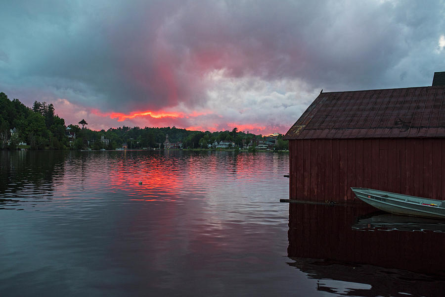 Sunset over Saranac Lake Saranac NY Photograph by Toby McGuire