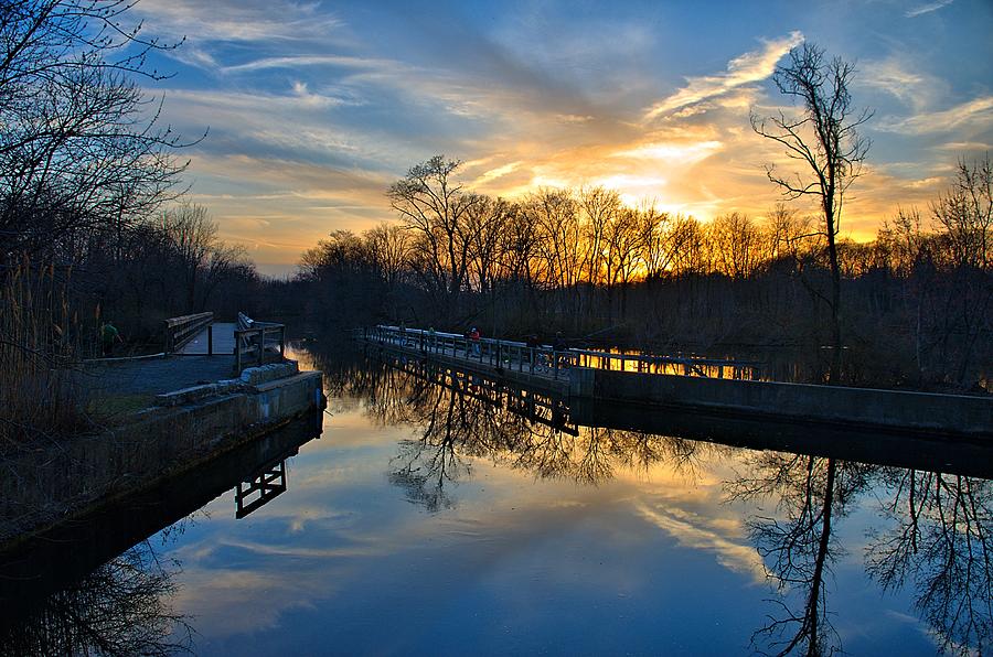 Sunset over Scudders Mill Aqueduct Photograph by Steven Richman