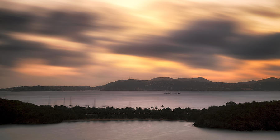 Sunset Over St. John And St. Thomas Panoramic Photograph