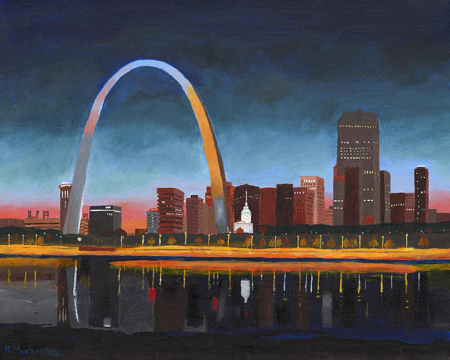 Gateway Arch St Louis Missouri at Sunset Photo Art Print Poster 24x36 inch