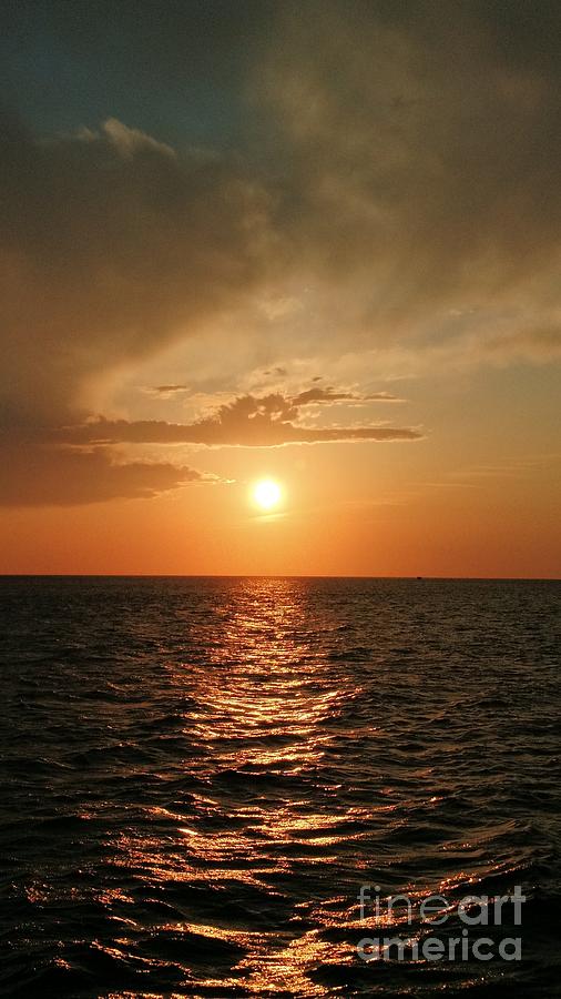 Sunset over the Atlantic Photograph by Anita Adams