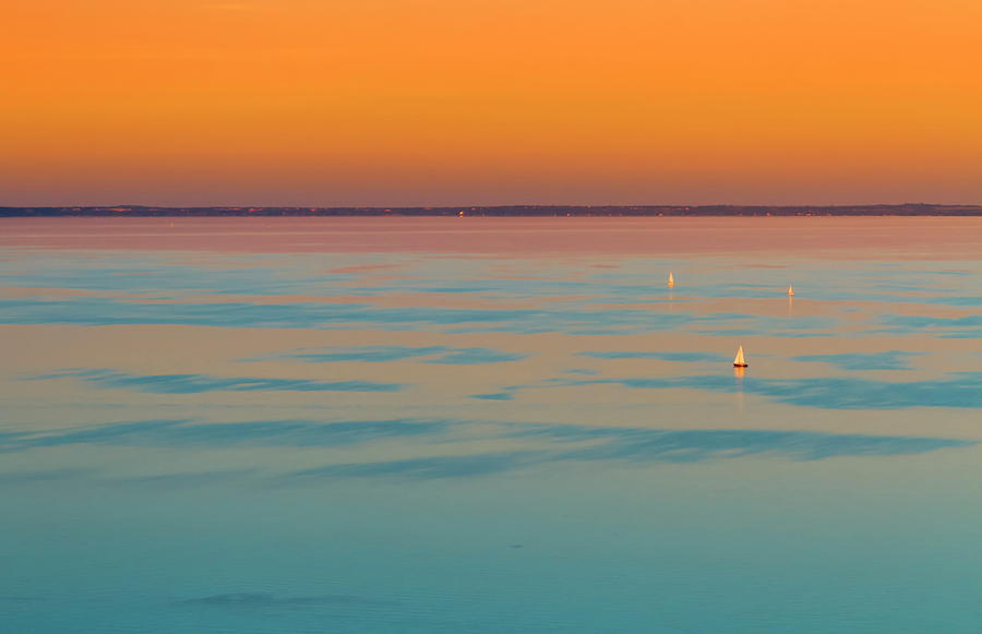 Sunset over the Baladon lake, Hungary Photograph by Elenarts - Elena Duvernay photo