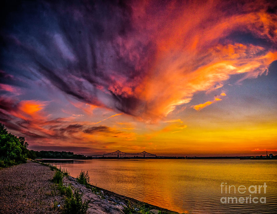Sunset over the Barry Bridge Photograph by Nick Zelinsky Jr Sunset over the Barry Bridge Photograph by Nick Zelinsky Jr