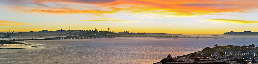 San Francisco Photograph - Sunset over the Bay by Kelley King