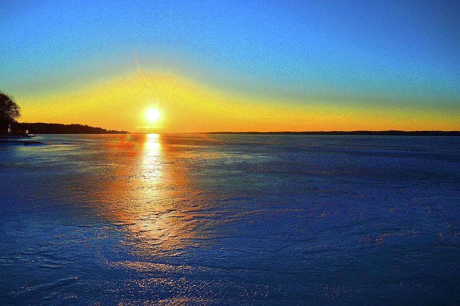 Sunset Over The Blue Ice Four  Digital Art by Lyle Crump
