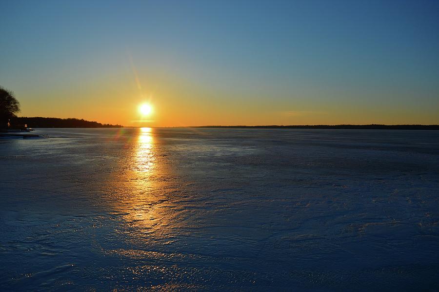 Sunset Over The Blue Ice  Photograph by Lyle Crump