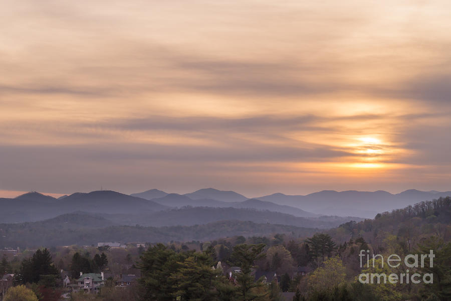 Sunset over the Blue Ridge in Asheville, NC Photograph by MM Anderson