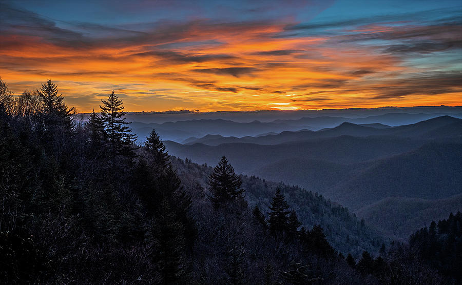 Sunset Over The Blue Ridge Parkway Photograph by Barbara Hayton