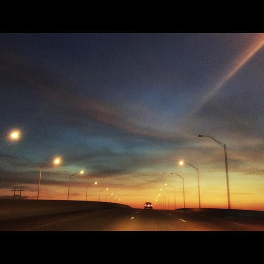 Sunset Photograph - Sunset Over The Bridge #enlight by Joan McCool
