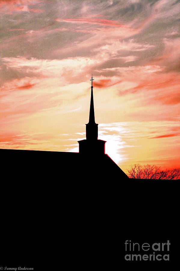 Christmas Photograph - Sunset over the Chapel by Tommy Anderson