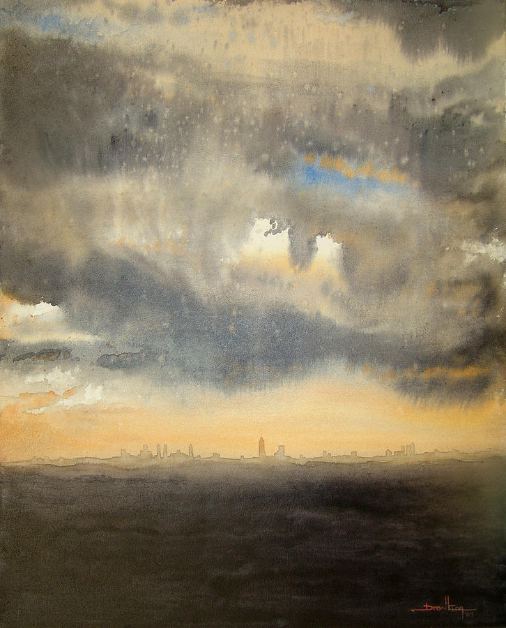 Sunset Over the City Painting by Andrew King