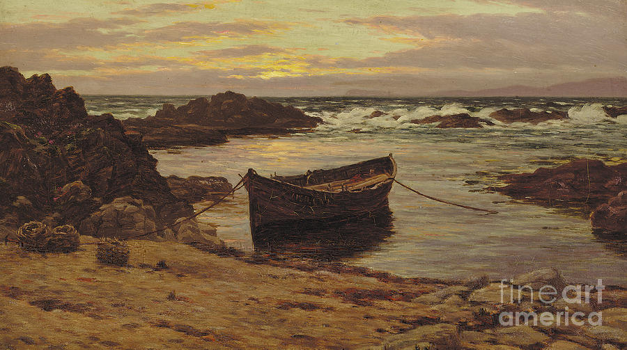 Sunset over the coast  Painting by Colin Hunter