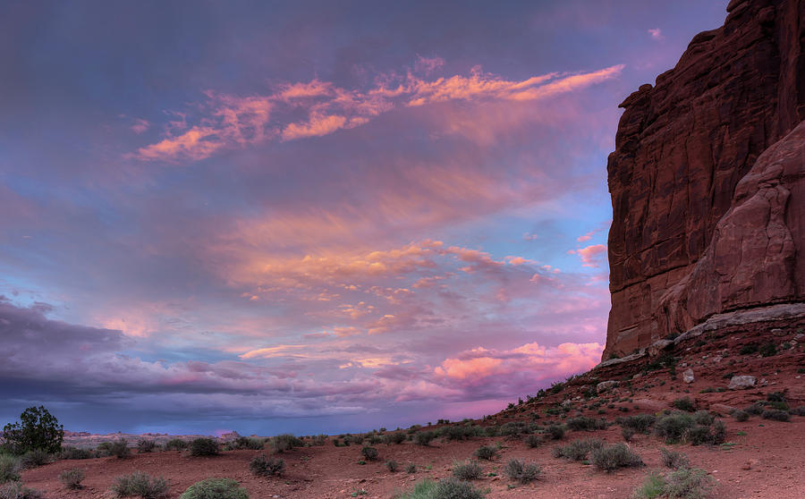 Sunset over the Desert Photograph by David Watkins