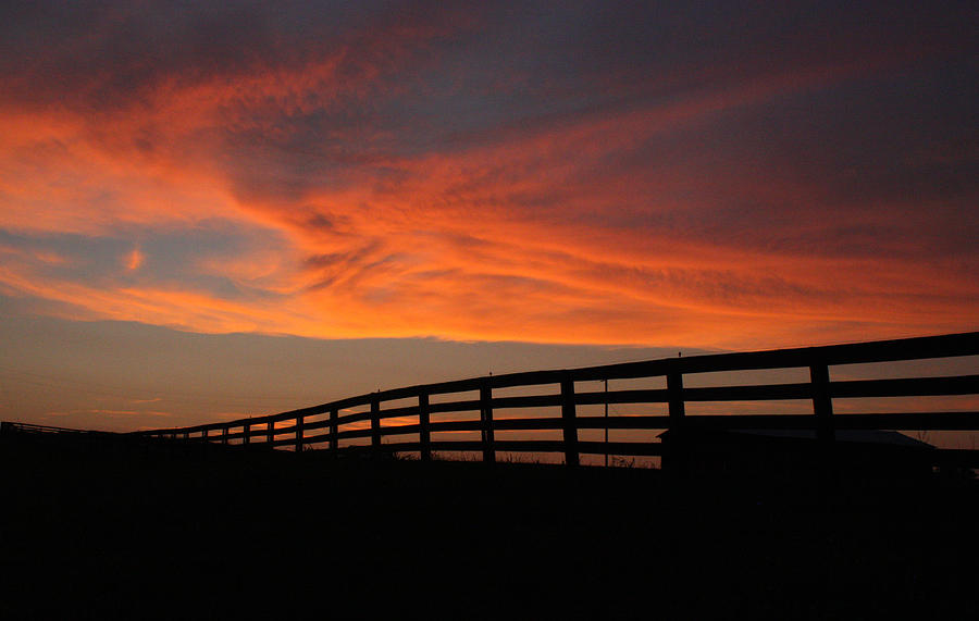 Sunset Over the Fence Photograph by Angela Comperry