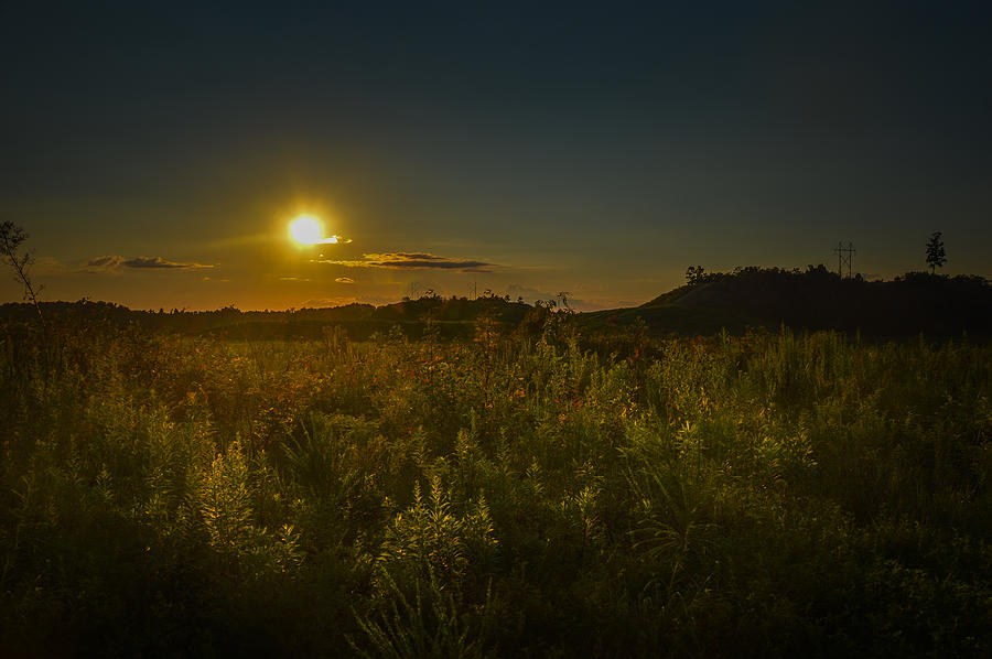 Sunset Photograph - Sunset over the field by Timothy Hudson