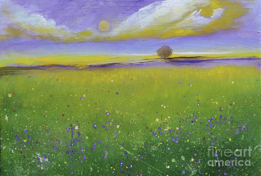 Sunset Over The Garden Painting by Alicia Maury