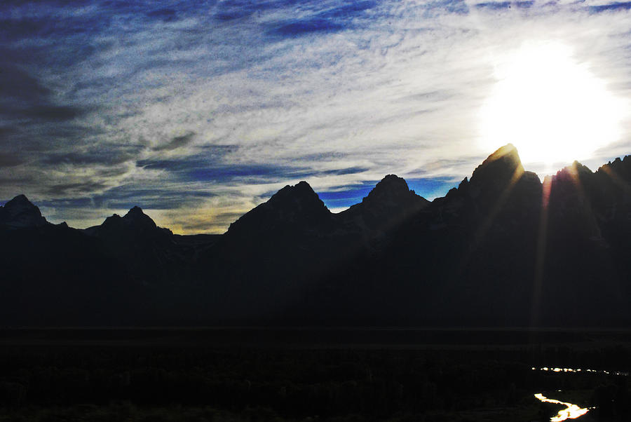 Mountain Photograph - Sunset over the Grand Tetons by Matthew Fredricey