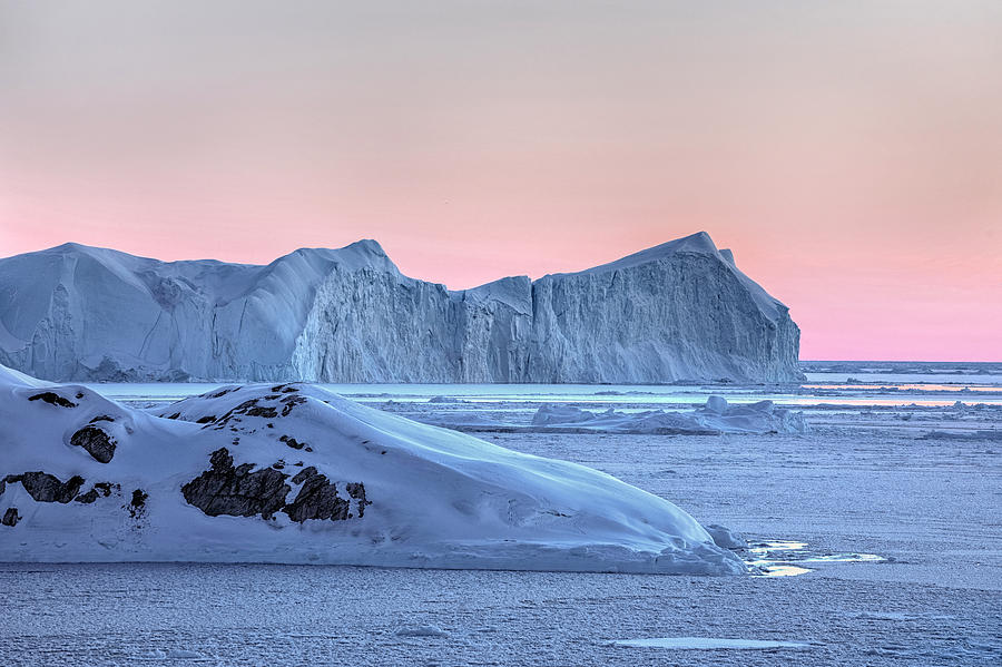 sunset over the Icefjord - Greenland Photograph by Joana Kruse